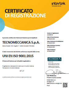 Certificazione ISO 9001 2015