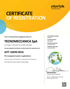 Certificazione IATF-16949-2016